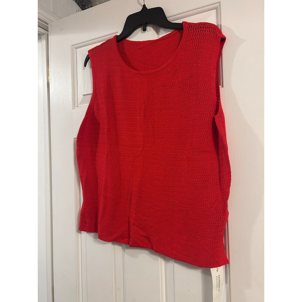 Saodimallsu Red Sleeveless Knit Top
